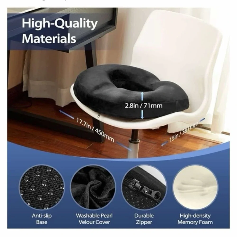 HOMCA Donut Pillow for Tailbone‎ Pain, Hemorrhoids, Memory Foam Coccyx Cushion